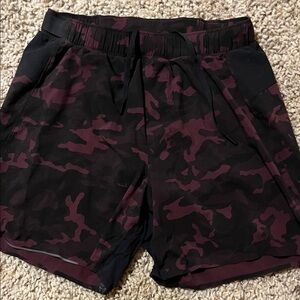 Lululemon Athletica Black and Purple Athletic Shorts